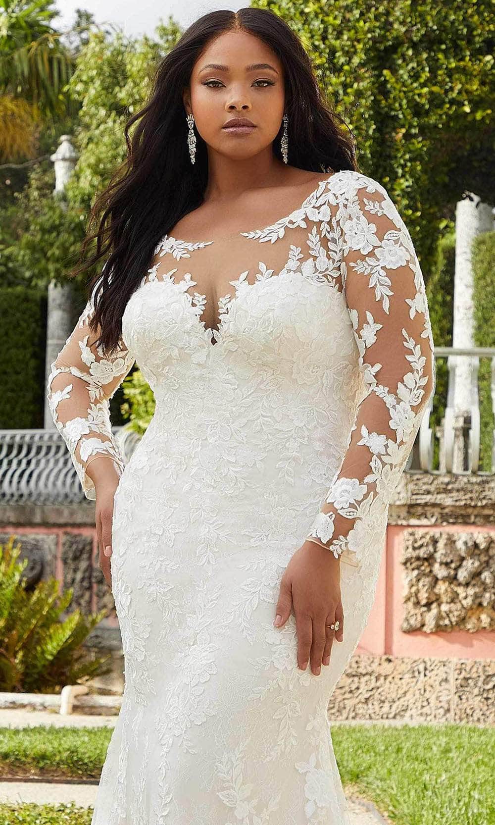 Mori Lee Bridal 3362 - Illusion Long Sleeve Wedding Gown – Couture Candy