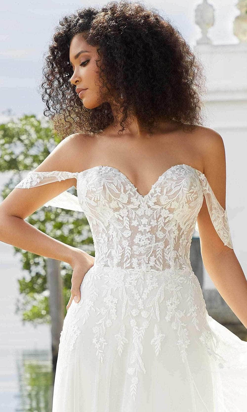 Mori Lee Bridal 2479 - Thin Strap V-Neck Wedding Dress – Couture Candy