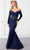 Mori Lee - Sweetheart Off Shoulder Beaded Mermaid Dress 72308SC - 1 pc Navy In Size 10 Available CCSALE 10 / Navy