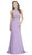 Multi-Beaded Halter Jersey Evening Dress Dress XXS / Lilac