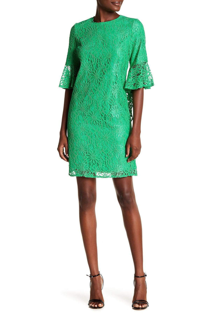 Nanette Nanette Lepore - ND8S10S99 Bell Sleeve Lace Shift Dress Special Occasion Dress 0 / Hidden Meadow