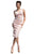 Nicole Bakti - 556 Wrap Style Cutout Sheath Dress Party Dresses 0 / Dusty Rose/White