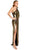 Nicole Bakti 7183 - Gold Asymmetrical Evening Dress Special Occasion Dress