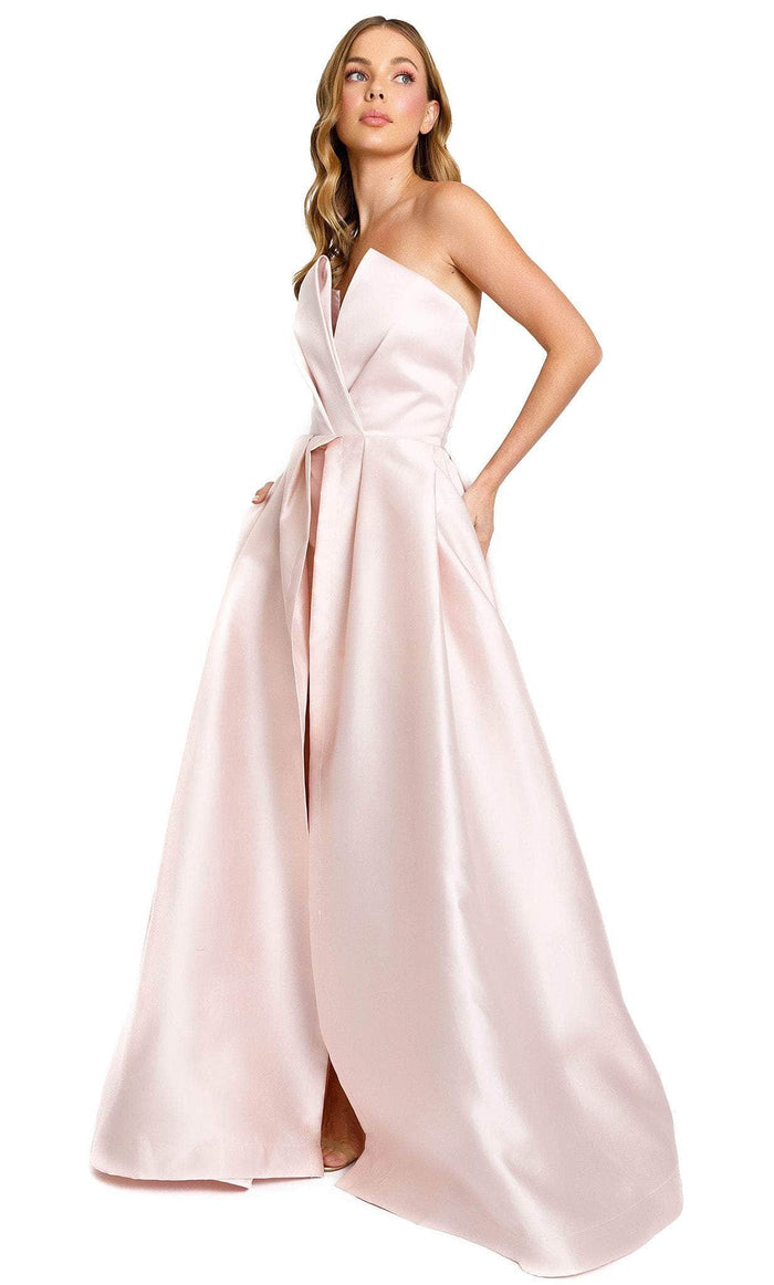 Nicole Bakti 7204 - Strapless V-Neck Prom Dress Special Occasion Dress 0 / Blush