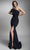 Nicole Bakti - Draped Bodice Evening Dress 638 CCSALE 2 / Navy