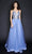 Nina Canacci - 1522 Embellished V-Neck Gown Special Occasion Dress 0 / Steel Blue