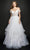 Nina Canacci - 5205 Beaded Applique Tiered Gown Special Occasion Dress 4 / Ivory