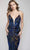 Nina Canacci - 5210 Plunging and Bare Back Slit Gown Prom Dresses