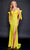 Nina Canacci 7504 - Off-Shoulder Ruched Detail Prom Dress Special Occasion Dress 2 / Neon Yellow