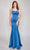 Nina Canacci - 9142 Scoop Back Mermaid Gown Special Occasion Dress 0 / Steel Blue