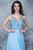 Nina Canacci - Beaded Deep V-neck A-line Dress 1336 CCSALE 8 / Ice Blue