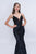 Nina Canacci - Sequin and Embroidered V-neck Trumpet Dress 2207 - 1 pc Black In Size 10 Available CCSALE 10 / Black