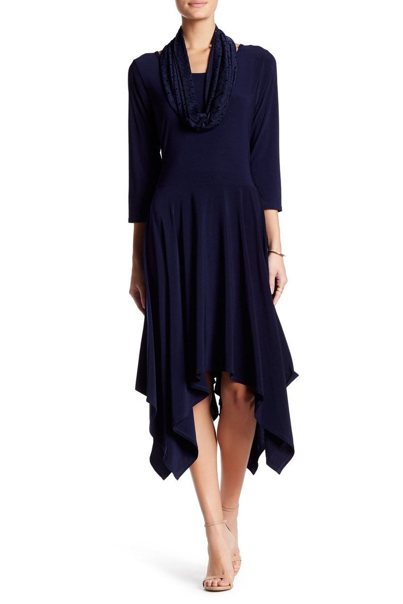Nina Leonard - L48290BT Quarter Sleeve Flutter Hem Dress – Couture Candy