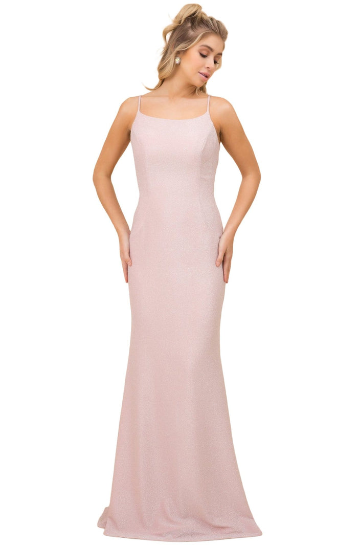 Nox Anabel - C307 Scoop Sheath Cowl Back Dress Evening Dresses 4 / Rose