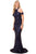 Nox Anabel - E377 Sequined High Halter Trumpet Dress Evening Dresses 4 / Navy Blue