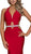 Nox Anabel - Plunging Halter Embellished Sheath Dress A046 - 1 pc Red In Size S Available CCSALE S / Red