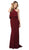 Nox Anabel - Q132 Halter Neck Trumpet Dress With Sweep Train Special Occasion Dress XS / Burgundy