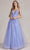 Nox Anabel T1136 - Plunging V-Neck A-line Dress Prom Dresses 00 / Periwinkle