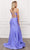 Nox Anabel - T481 Spaghetti Strap Scoop Neck High Slit Chiffon Gown Evening Dresses