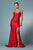 Nox Anabel - T481 Spaghetti Strap Scoop Neck High Slit Chiffon Gown Evening Dresses 2 / Sunflower