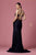 Nox Anabel - T481 Spaghetti Strap Scoop Neck High Slit Chiffon Gown Evening Dresses