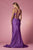 Nox Anabel - T481 Spaghetti Strap Scoop Neck High Slit Chiffon Gown Evening Dresses