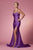 Nox Anabel - T481 Spaghetti Strap Scoop Neck High Slit Chiffon Gown Evening Dresses