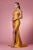 Nox Anabel - T481 Spaghetti Strap Scoop Neck High Slit Chiffon Gown Evening Dresses