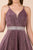 Nox Anabel - Y678 Plunging V-neck A-line Dress - 1 pc Deep Ruby In Size M Available CCSALE M / Deep Ruby