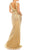 Odrella - 4767 Sleeveless Empire Waist Metallic Rib Sheath Gown Special Occasion Dress