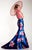 Panoply Floral Print Mikado Trumpet Gown in Royal Rose 14805 CCSALE 14 / Royal Rose