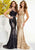 Panoply - Sequined Illusion Bateau Fitted Gown 14872 CCSALE 6 / Navy/Nude