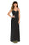 Poly USA - 7000 Sleeveless Sweetheart Chiffon Gown with Overlay Evening Dresses XS / Black