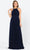 Poly USA 8396W - High Halter Neckline Long Gown Bridesmaid Dresses XS / Navy