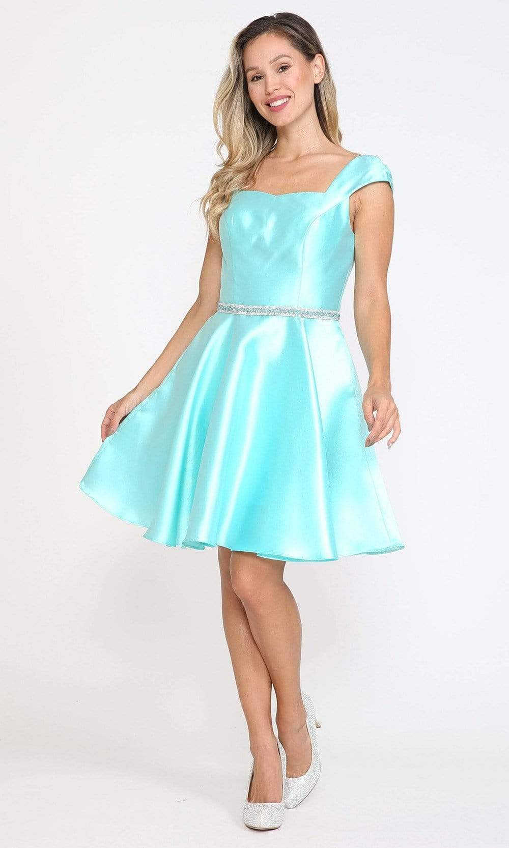 Aqua Teal Short Dresses