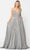 Poly USA 8556 - Glittered Deep V-neck A-Line Gown Special Occasion Dress