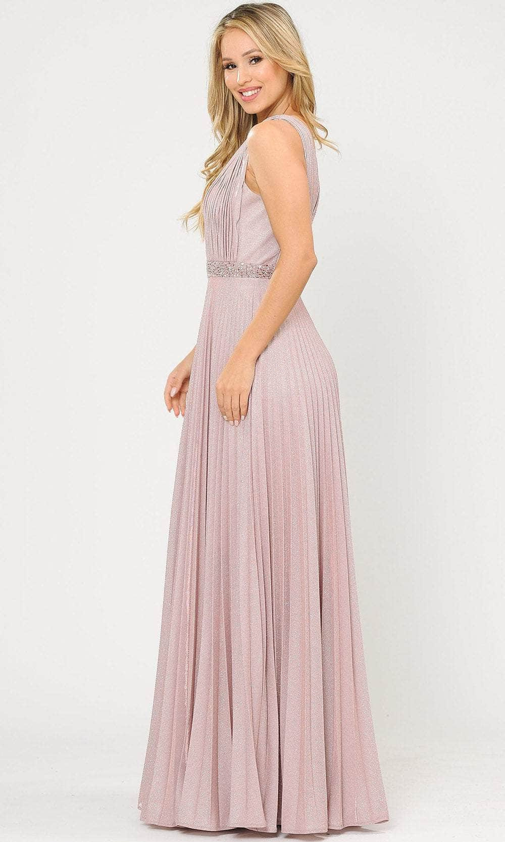 fine pleated formal dress