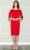 Poly USA 8772 - Quarter Sleeves Jersey Knee-Length Dress Semi Formal XS / Red