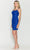 Poly USA 8808 - Straight -Across Neck Sleeveless Cocktail Dress Cocktail Dresses XS / Royal