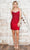 Poly USA 8938 - Two-Toned Cowl Short Dress Cocktail Dresses XS / Red