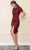 Poly USA 8960 - Short Sleeve Jewel neck Cocktail Dress Cocktail Dresses XS / Wine