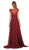 Poly USA - Cap Sleeve Embroidered Illusion Chiffon Gown 8254 - 1 pc Burgundy In Size S Available CCSALE S / Burgundy