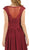 Poly USA - Cap Sleeve Embroidered Illusion Chiffon Gown 8254 - 1 pc Burgundy In Size S Available CCSALE S / Burgundy