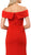 Poly USA Off Shoulder Mermaid Jersey Dress with Slit 8258 CCSALE XL / Red