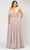 Poly USA W1048 - Plunged V-Neck Iridescent Formal Dress Evening Dresses