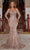 Portia and Scarlett - Long Sleeve Beaded Prom Gown PS22909 - 1 pc Rose Gold In Size 18 Available CCSALE 18 / Rose Gold