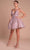 Portia and Scarlett - PS21009 Embellished Deep V Neck A-Line Dress Cocktail Dresses 0 / Rose Gold