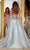 Portia and Scarlett - Ps21505C Beaded Deep V-Neck Gown With Overskirt Special Occasion Dress