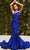 Portia and Scarlett - PS22022 Sequined Asymmetric Mermaid Gown Prom Dresses 0 / Cobalt