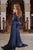 Portia and Scarlett - PS22122 Metallic Accent Neckline Trumpet Gown Prom Dresses